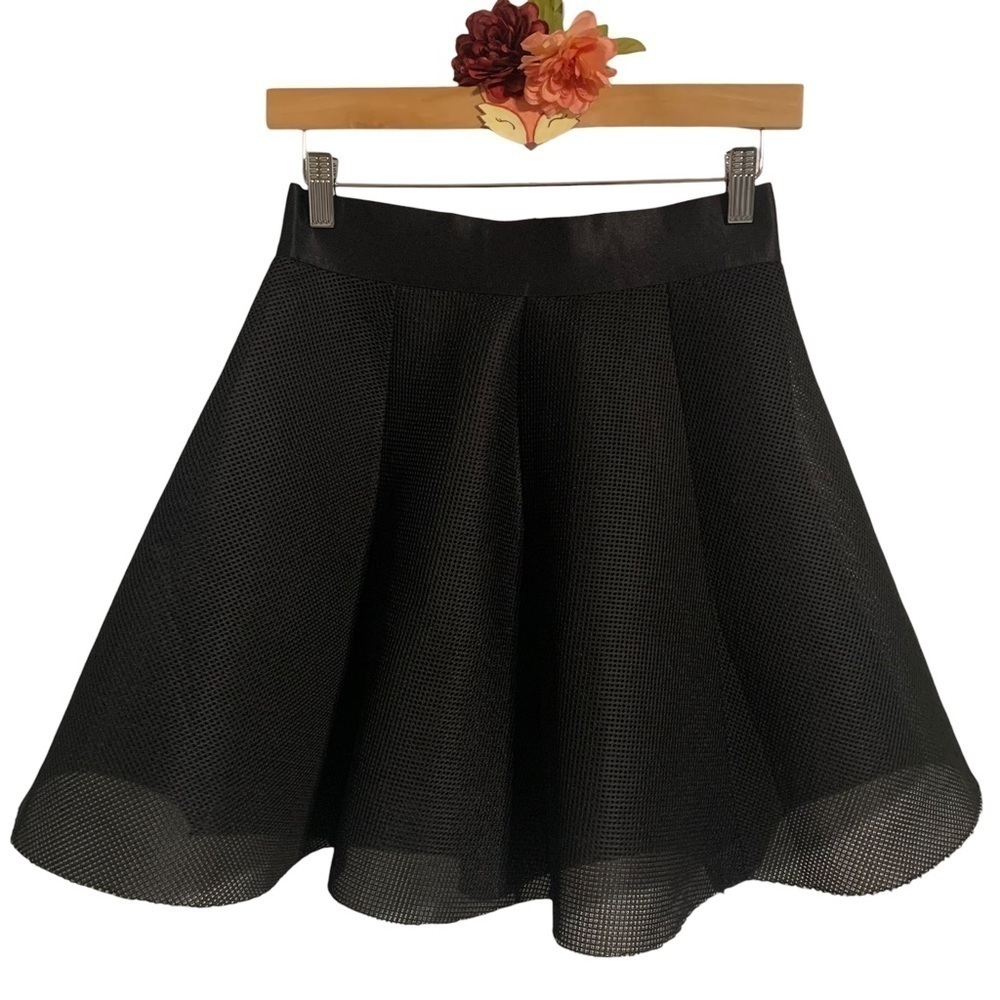 Express TWO ITEM SET mesh cutout mock neck top size XS and matching skirt size S - Picture 3 of 15